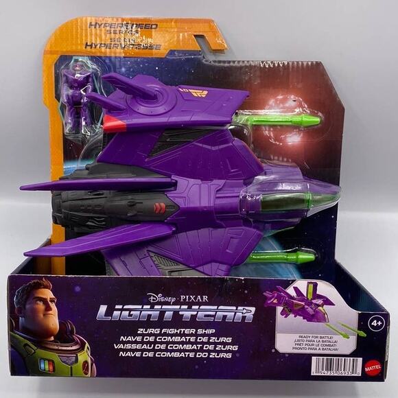 Disney Pixar Lightyear Hyperspeed Series Zurg Fighter Ship Zurg Figure Mattel - Picture 1 of 7